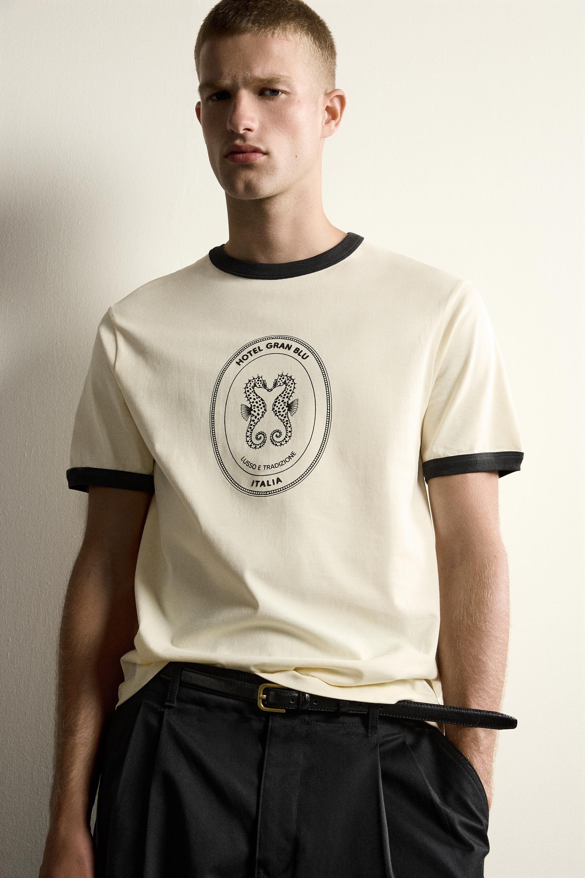 BASIC CONTRAST RIB T-SHIRT